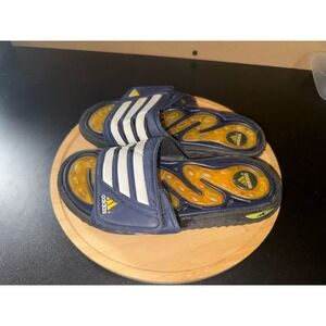 ADIDAS Vintage 2000 Y2k REPTOSSAGE‎ Men's Slides Sandals Blue/Yellow Size 6